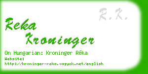 reka kroninger business card